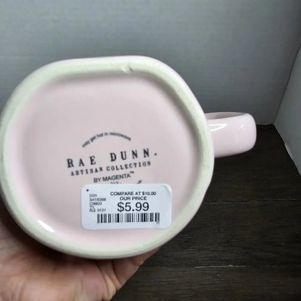 NWT Rae Dunn Artisan Jelly Beans Pink Coffee Mug Easter 2021 Magenta